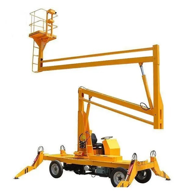 Hydraulic Construction Work Platform Cherry Picker12 Meter Moving House Ladder Truck For Sale