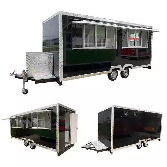 Outdoor Customized Street Food Cart For Fast Food With Fully Equipped Kitchen.