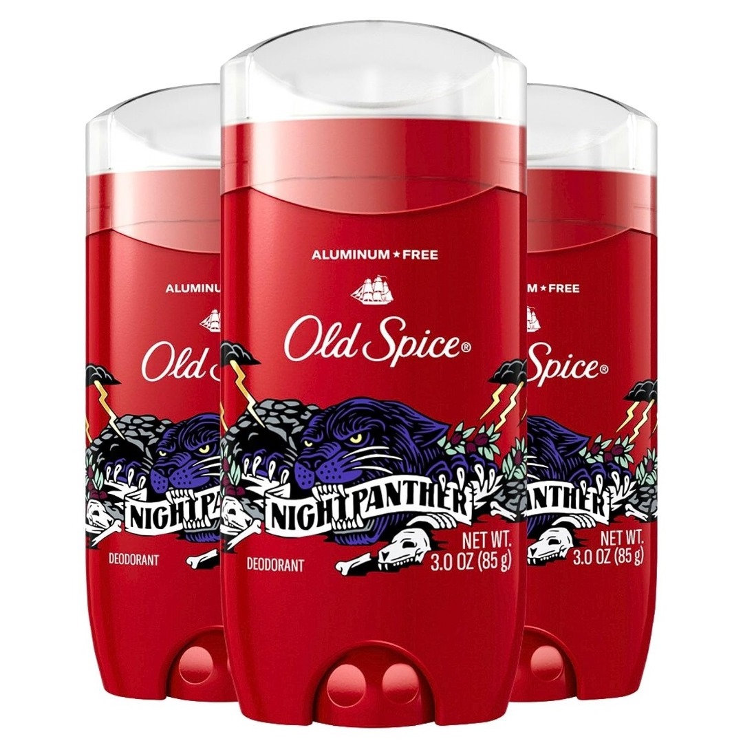 Old Spice Aluminum Free Deodorant for Men, NightPanther, 48 Hr. Protection, 3.0 oz (Pack of 3)