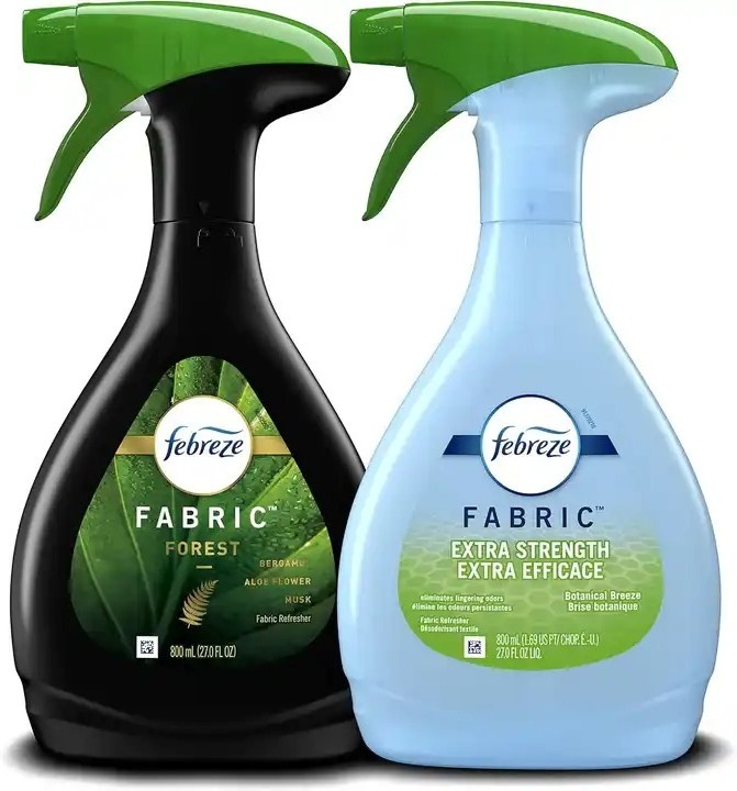 Febreze Fabric Refresher Spray, Odor Eliminator for Strong Odor, Forest Scent & Extra Strength Scent, 27 fl oz (2 Pack)