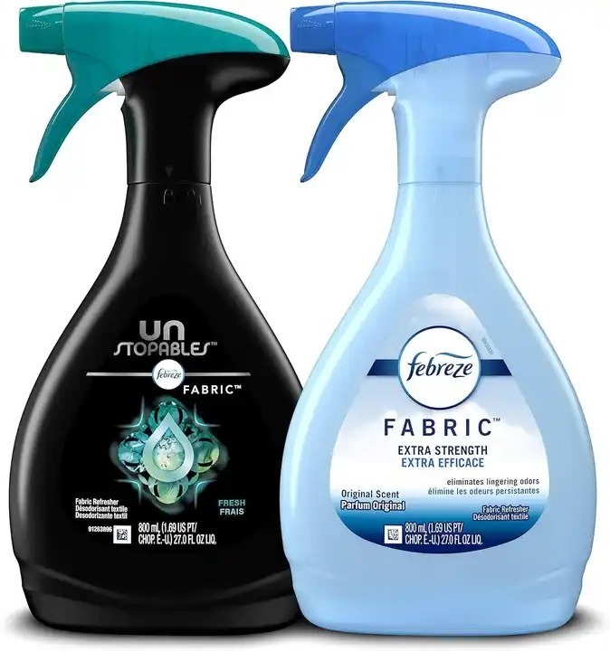 Febreze Fabric Refresher Spray, Odor Eliminator for Strong Odor, Forest Scent & Extra Strength Scent, 27 fl oz (2 Pack)