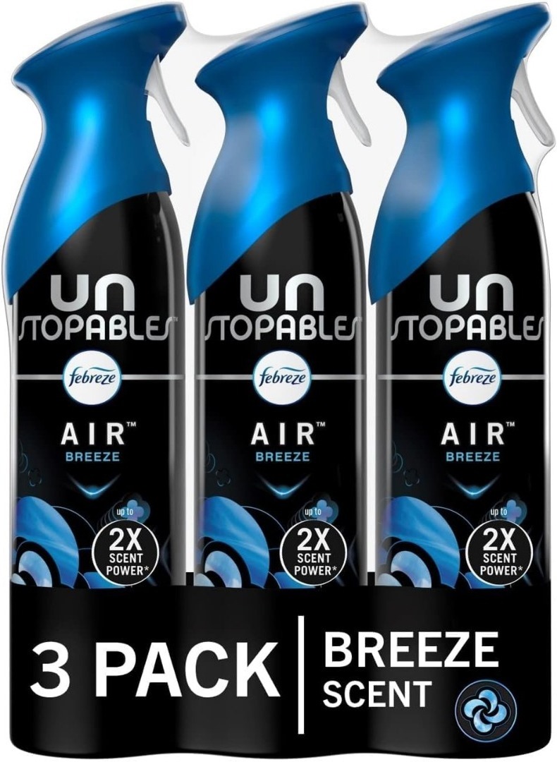 Febreze Air Freshener Spray for bathroom,, Bathroom Air Freshener, Fresh Scent, Odor Fighter for Strong Odor, 8.8 Oz (Pack of 3)