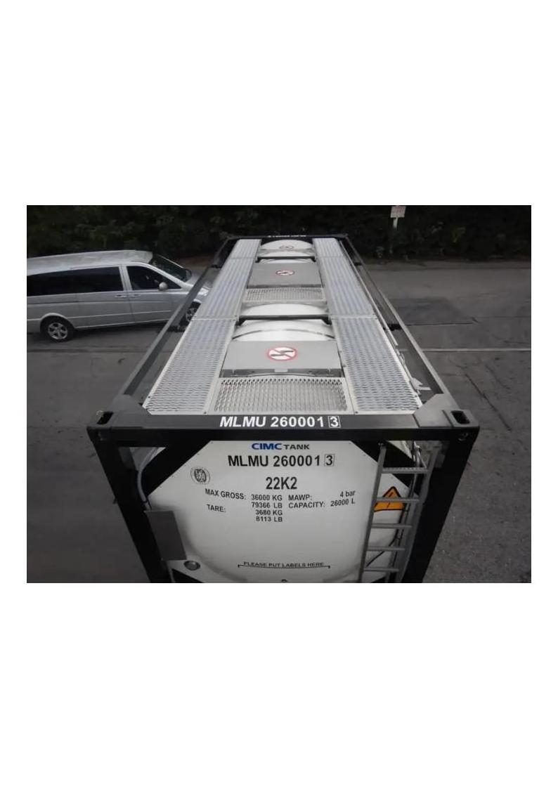 26000L Un Imdg T11 316L Stainless Steel 20FT ISO Tank Container for Sale