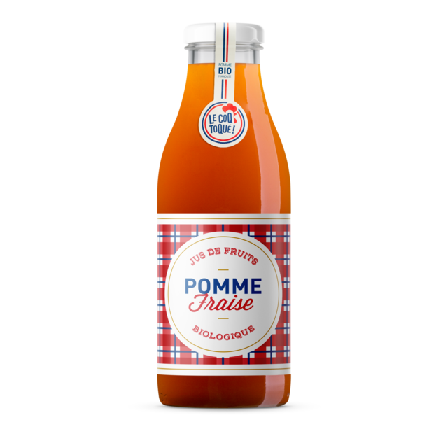 Le Coq Toque Pure organic apple strawberry juice 750ml premium quality fruit juice made in France