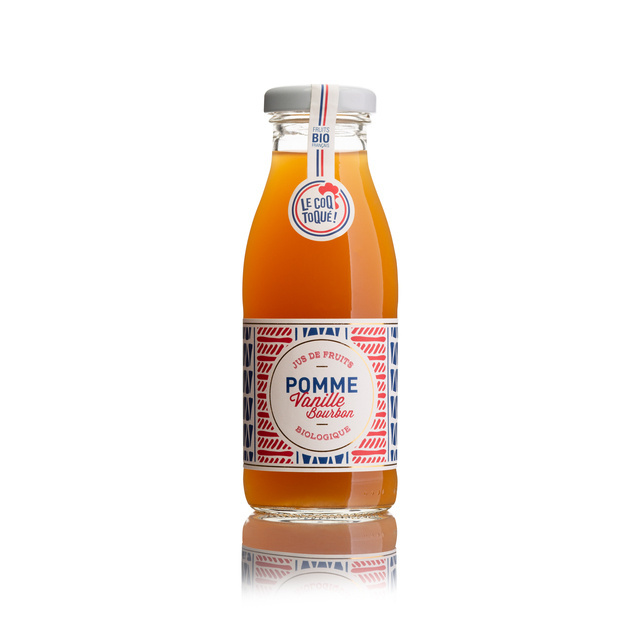 Le Coq Toque Pure organic apple juice mixed with vanilla 250ml premium quality fruit juice made in France