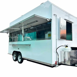 High quality fast food cart trailer with water system fried chicken mobile food truck for sale in stocked