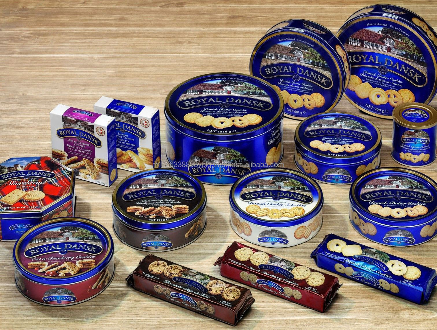 Royal Dansk Assorted Danish Butter Cookies 4 Pound Tin, Approx. 240 Cookies