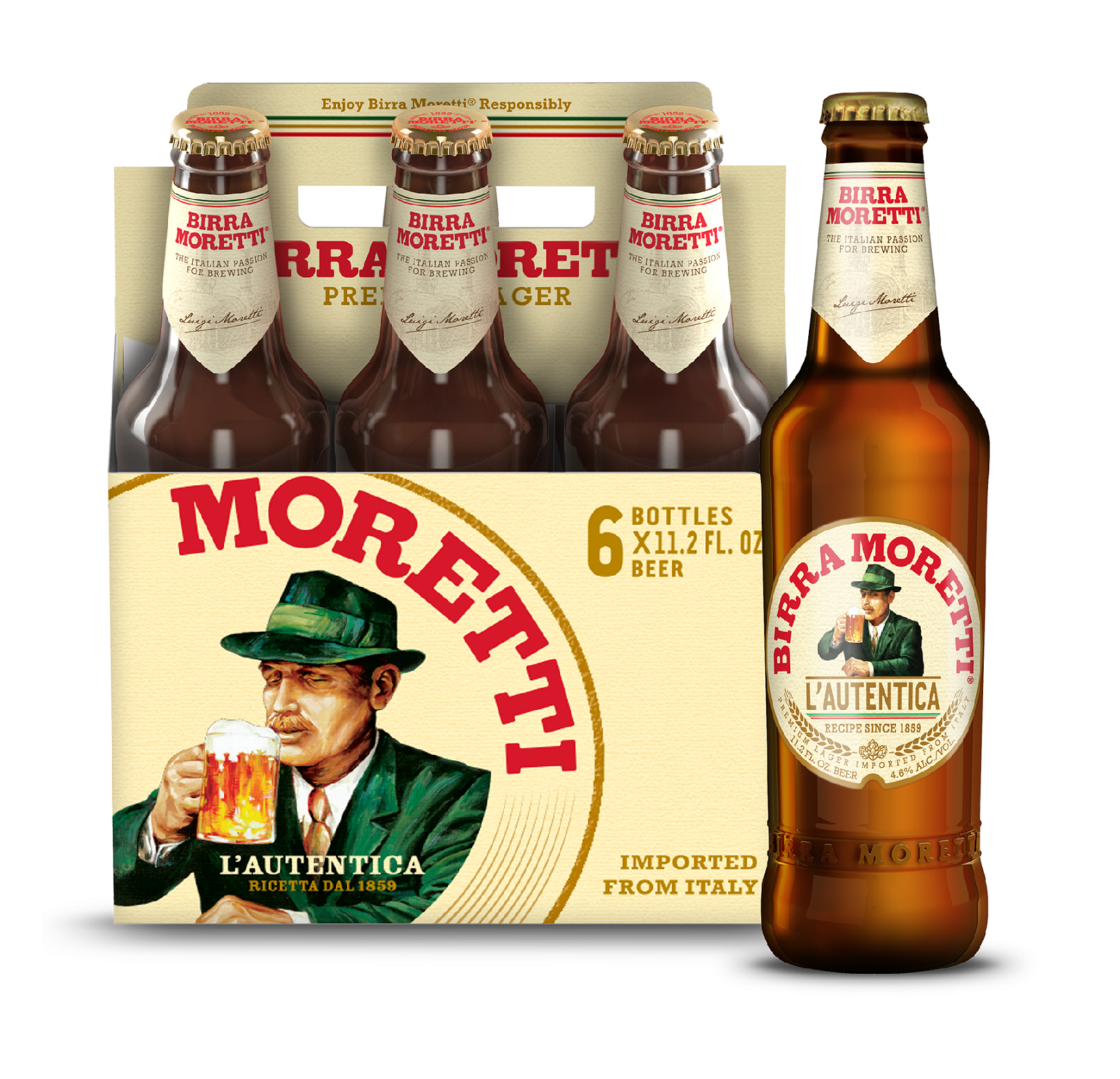 Fresh Original Birra Moretti Premium Larger Beers 330ml Bottle Beers Italy- Lombardia , Italia.