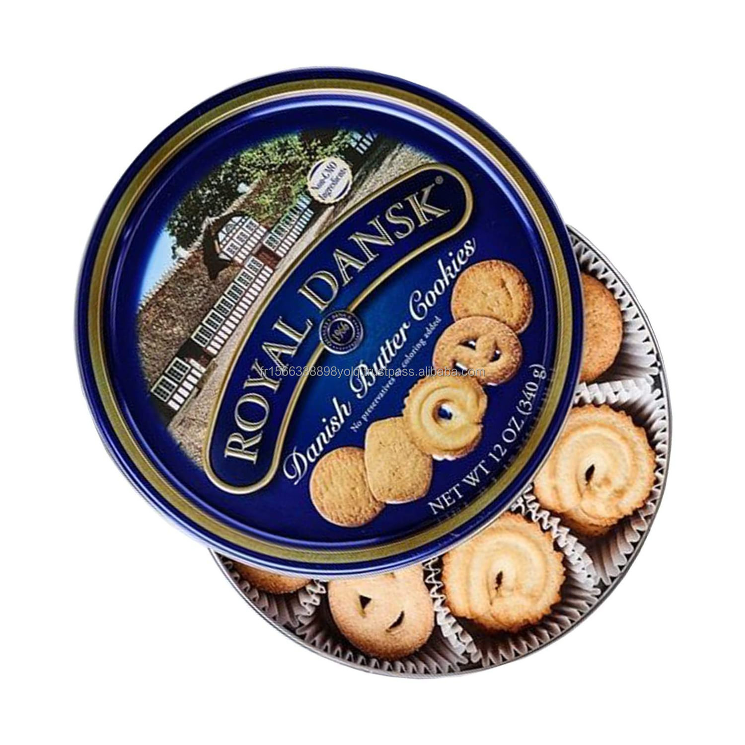 Royal Dansk Assorted Danish Butter Cookies 4 Pound Tin, Approx. 240 Cookies