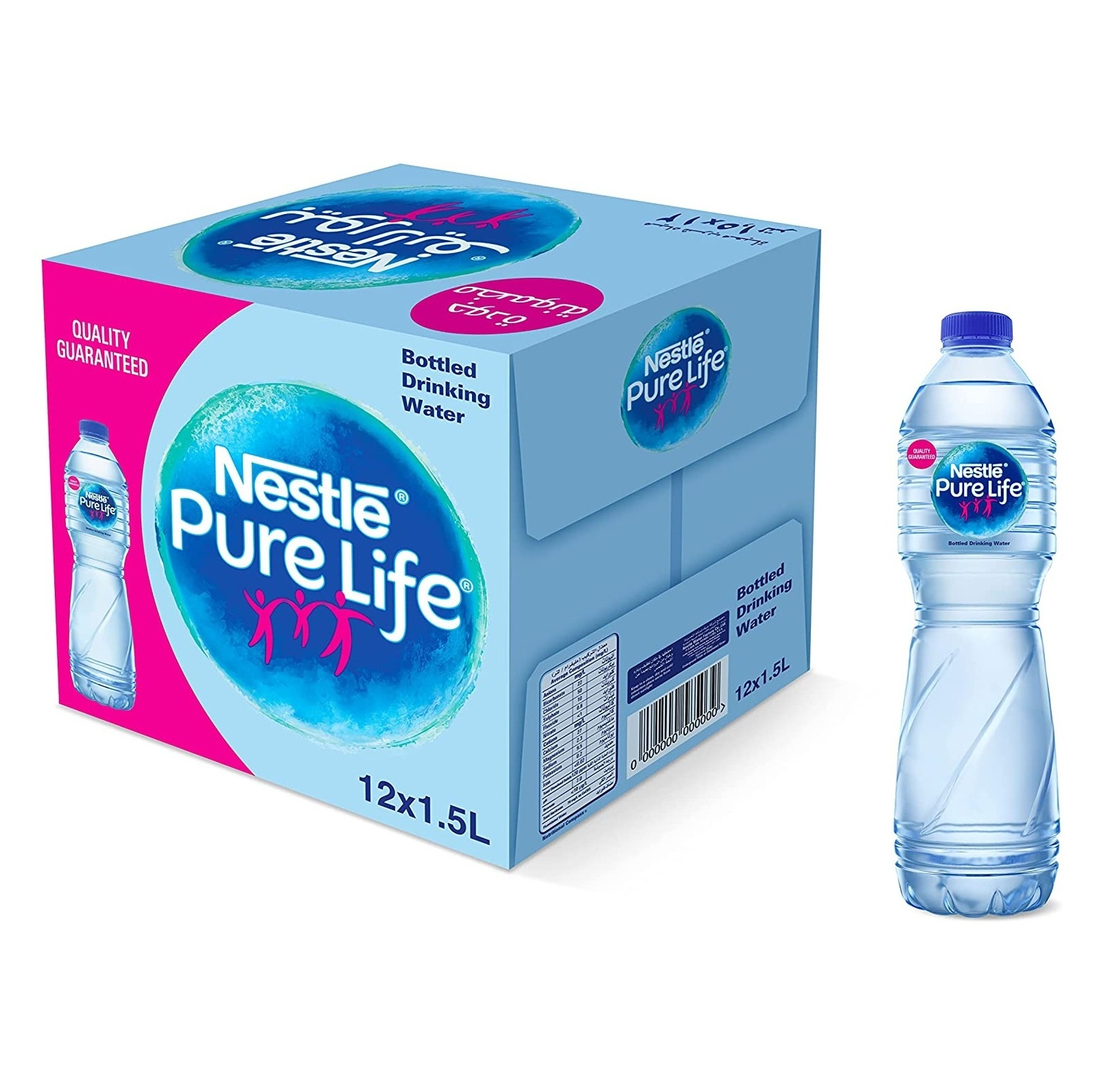 High Quality Nestle- Pure Life Bottled Still Drinking Water - 12 x 1.5 Ltr At Low Price