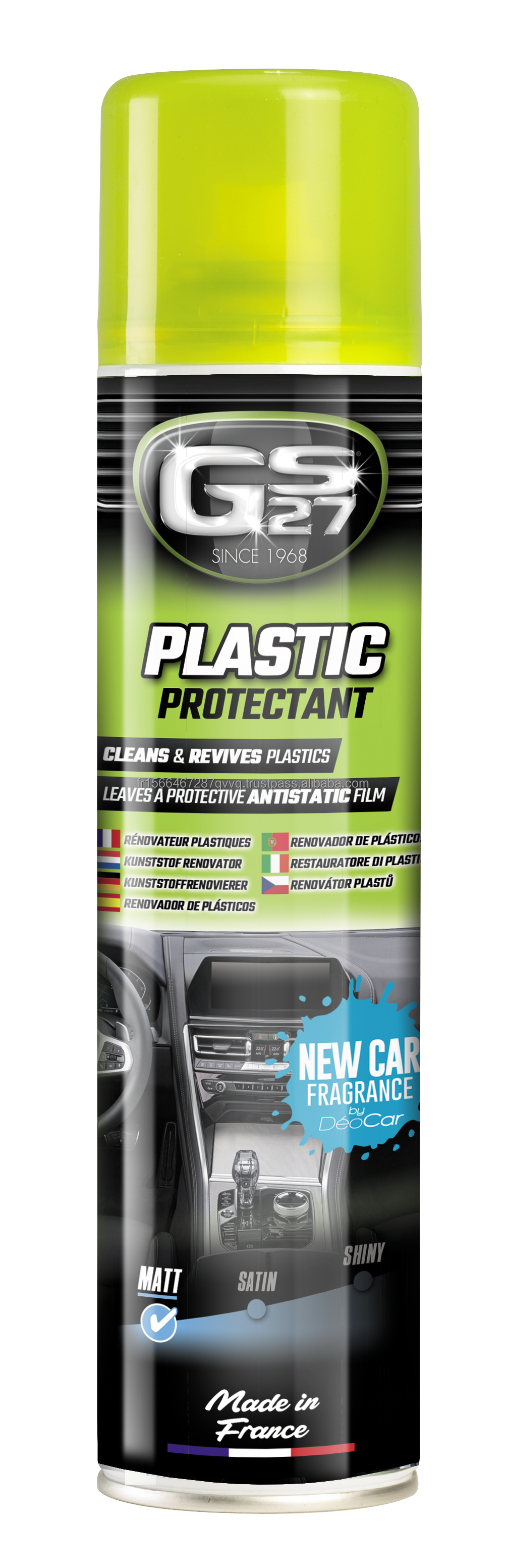 GS27 CLASSICS Plastic Protectant Matt Finish New Car 400 ml Premium Car Care Product Made In France Car Detailing