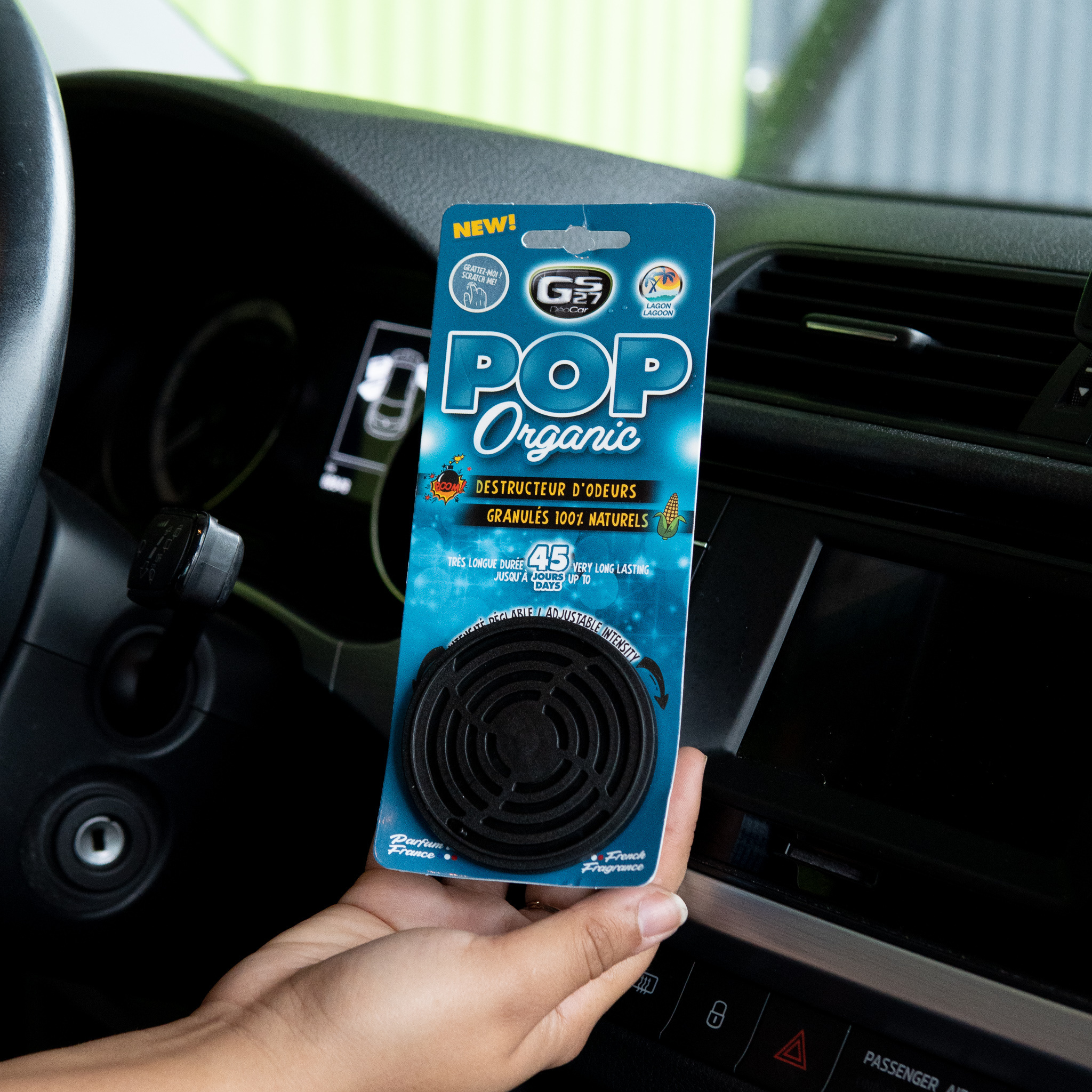 GS27 Car Air Fresheners DEOCAR POP ORGANIC Lagoon Premium Air Freshener French Fragrance