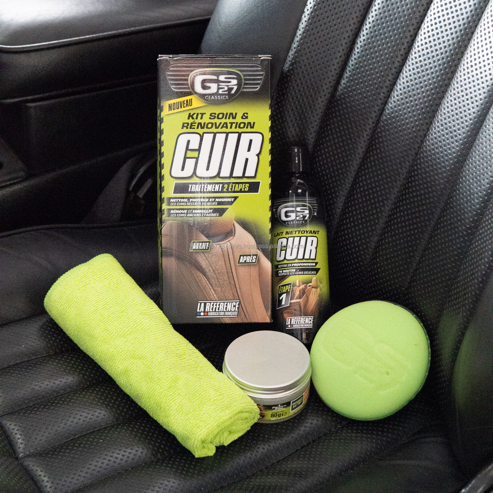 GS27 CLASSICS Leather Care and Renovation Kit Premium Car Care Product Made In France Car Detailing