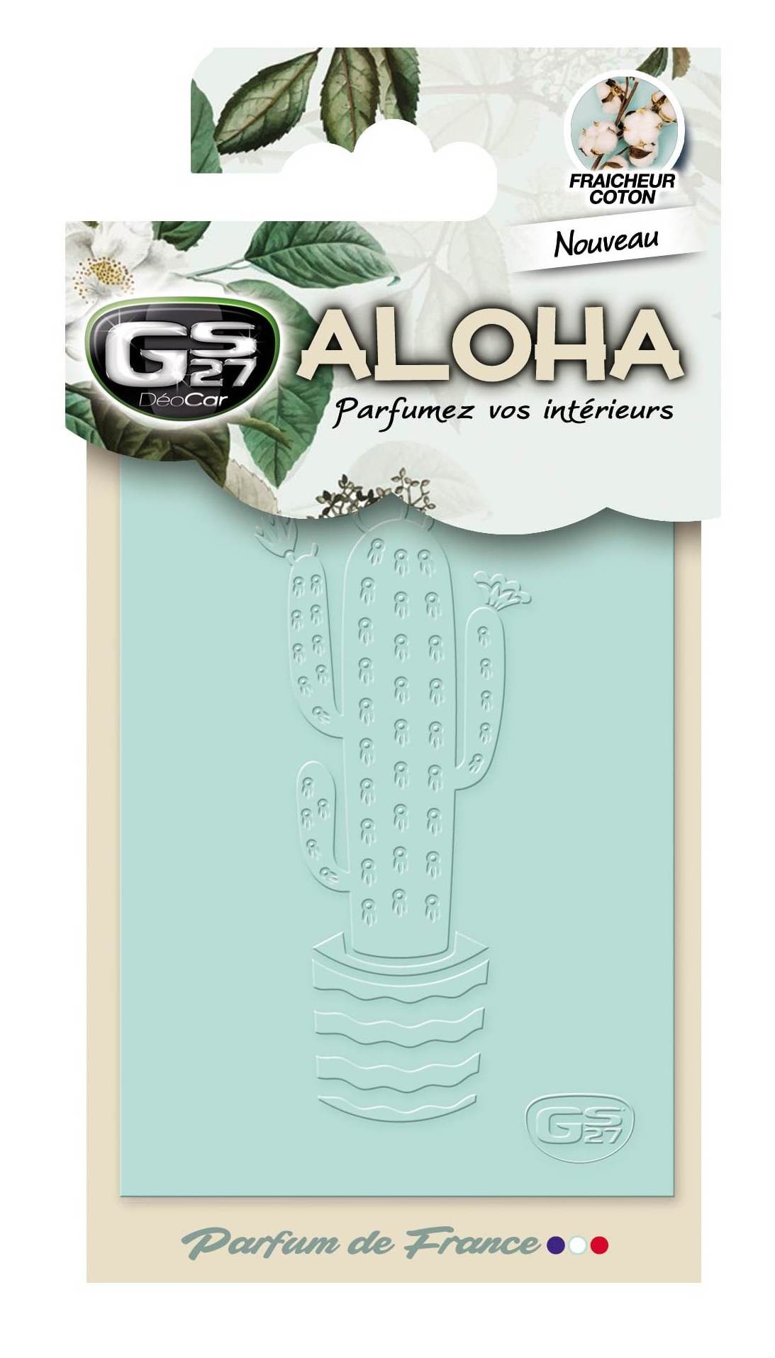 GS27 Car Air Fresheners DEOCAR ALOHA FRESH COTTON Premium Air Freshener French Fragrance