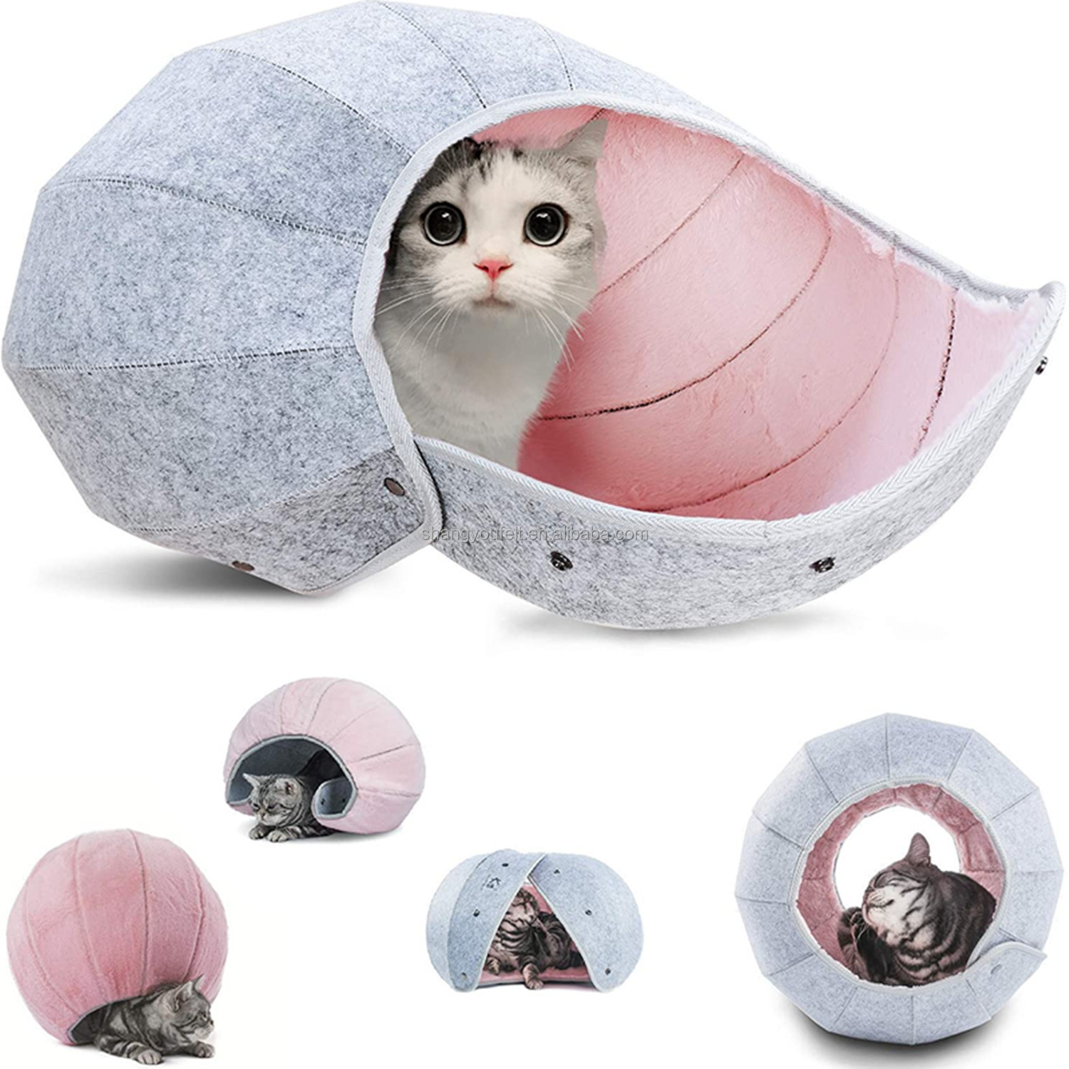 High Quality Cat Nest with Boucle Cover Pet Cushion Memory Foam Luxury Desgin Pet Dog Bed Cat Bed