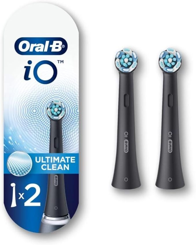 Oral-B iO Ultimate Clean Replacement Brush Heads, Black, 2 Count