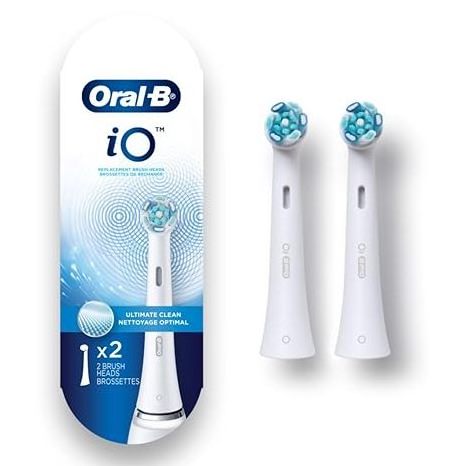 Oral-B iO Ultimate Clean Replacement Brush Heads, Black, 2 Count