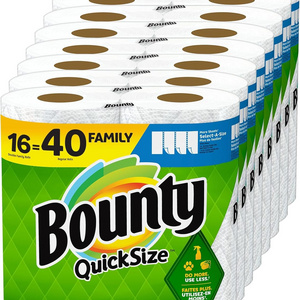 Bounty Quick-Size Paper Towels, White, 16 Family Rolls = 40 Regular Rolls