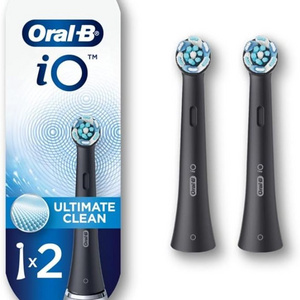 Oral-B iO Ultimate Clean Replacement Brush Heads, Black, 2 Count