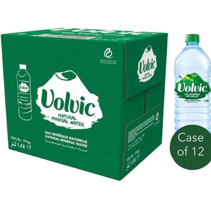 Volvic Still Natural Mineral Water, 12 x 1 Litre