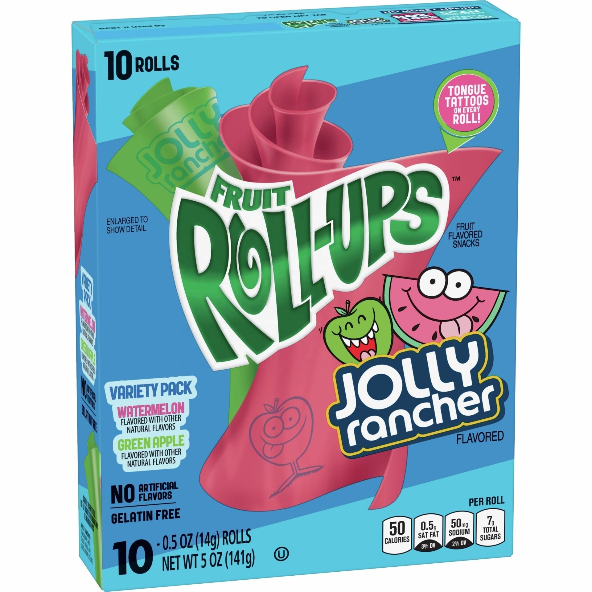 Jolly Ranches Fruit Roll-Ups Fruit Flavored Snacks, Variety Pack, 10 jolly sour fruit rollups / 12 rolls fruit roll up supplier