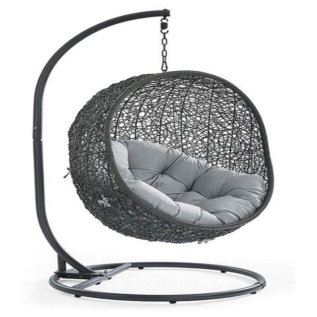 Hot Sale Hanging Egg Chair Rattan Patio Swing Chair with Stand Outdoor Outdoor Furniture Ready to Ship Plastic,metal Modern