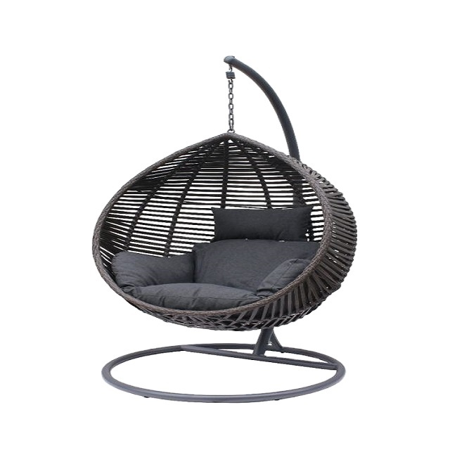 Hot Sale Hanging Egg Chair Rattan Patio Swing Chair with Stand Outdoor Outdoor Furniture Ready to Ship Plastic,metal Modern