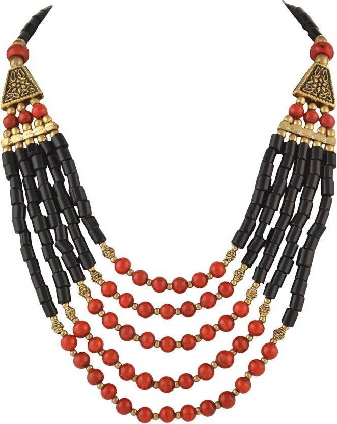 Tibetan Bead Necklace with Coral~Traditional Tibetan Necklace ~ natural material ~ Handmade manufactures in India Delhi supply