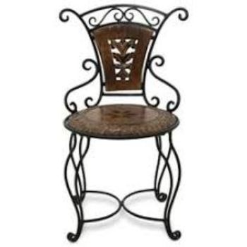 Beautiful Designed Handcrafted Wooden and Wrought Iron Chair (Brown)