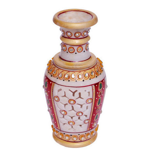 Marble Stone Inlay Soapstone Handmade multi floral work Flower Vase at Best Price in India Wholesaler Manufacturer In India