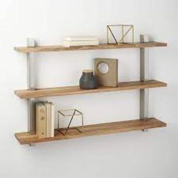 Customized Acacia wood stainless steel bookshelf  highest quality adjustable at best  wholesale  price manufactures in India