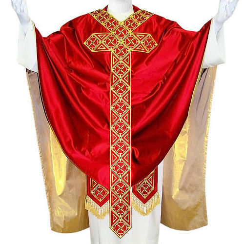 White Catholic Priest Cope Pluvial Vestment & Stole Embroidered Gold  highest quality affordable price at best wholesale price