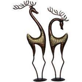 Handicraft Creative Metal Cast Brass Animal Buck Deer Statue | Reindeer Manufacturer Wholesaler In India Delhi