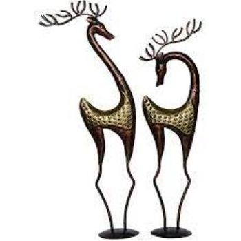 Handicraft Creative Metal Cast Brass Animal Buck Deer Statue | Reindeer Manufacturer Wholesaler In India Delhi