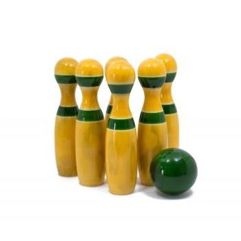 Wooden bowling ball for kids indoor and outdoor fun bowling ball includes naturel wood materiel  At wholesale Price in India