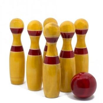 Wooden bowling ball for kids indoor and outdoor fun bowling ball includes naturel wood materiel  At wholesale Price in India