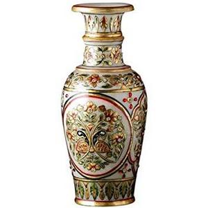 Marble Stone Inlay Soapstone Handmade multi floral work Flower Vase at Best Price in India Wholesaler Manufacturer In India