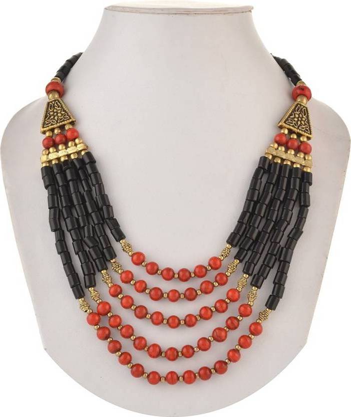 Tibetan Bead Necklace with Coral~Traditional Tibetan Necklace ~ natural material ~ Handmade manufactures in India Delhi supply