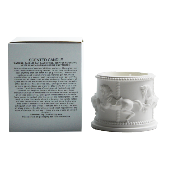 Home Decorative Ceramic Carousel Candles Custom Design Soy Wax Scented Candles