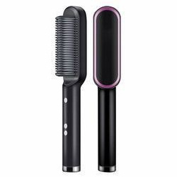 Salon equipment hair styler comb professional fast heated ceramic flat iron hair straightener brush