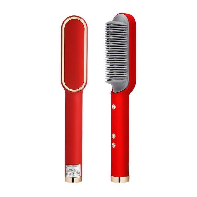 Salon equipment hair styler comb professional fast heated ceramic flat iron hair straightener brush