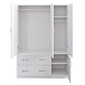 Minimalist Style 4 Door Wardrobe with 2 Big Drawers