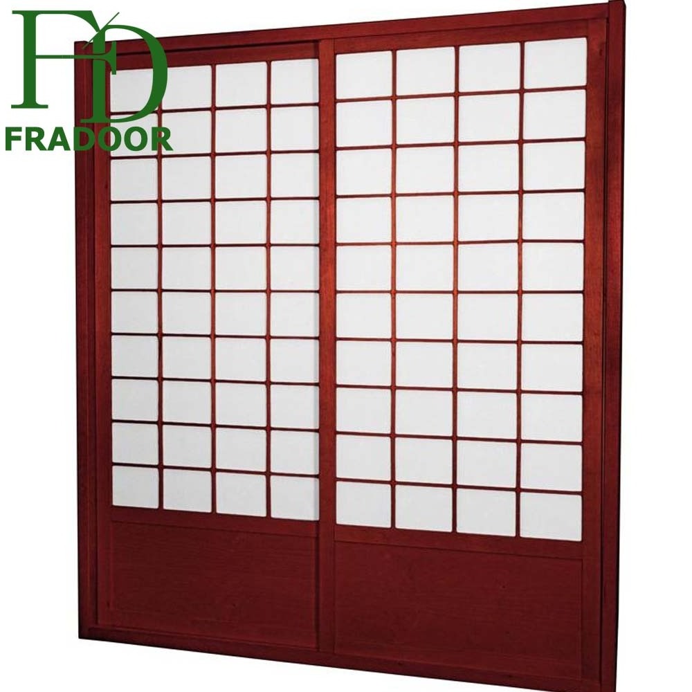 Japanese style shoji paper acrylic pine wood sliding door for living room house office