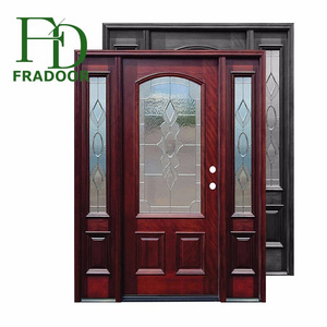 Latest Design Exterior Glass Insert Swing Solid Wood Door