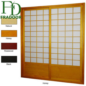 Japanese style shoji paper acrylic pine wood sliding door for living room house office