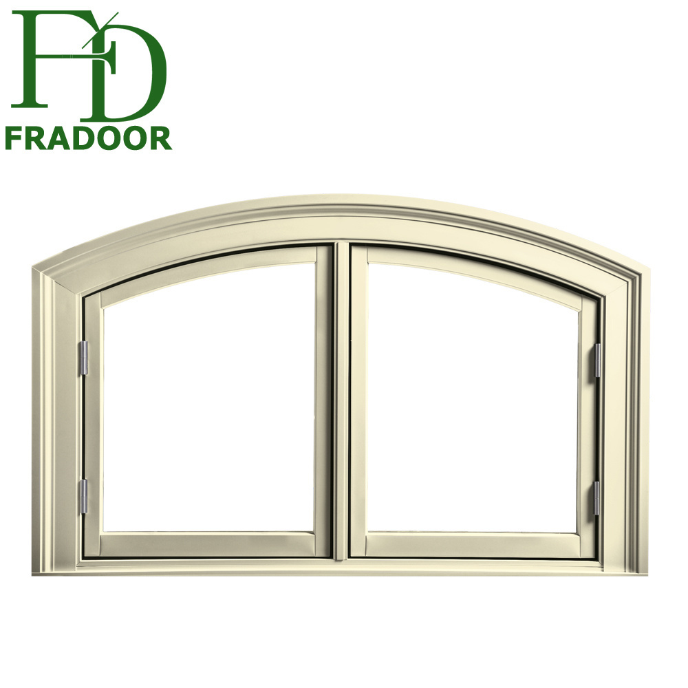 European Style Thermal Break Aluminum Arched Top Round Design Swing Windows