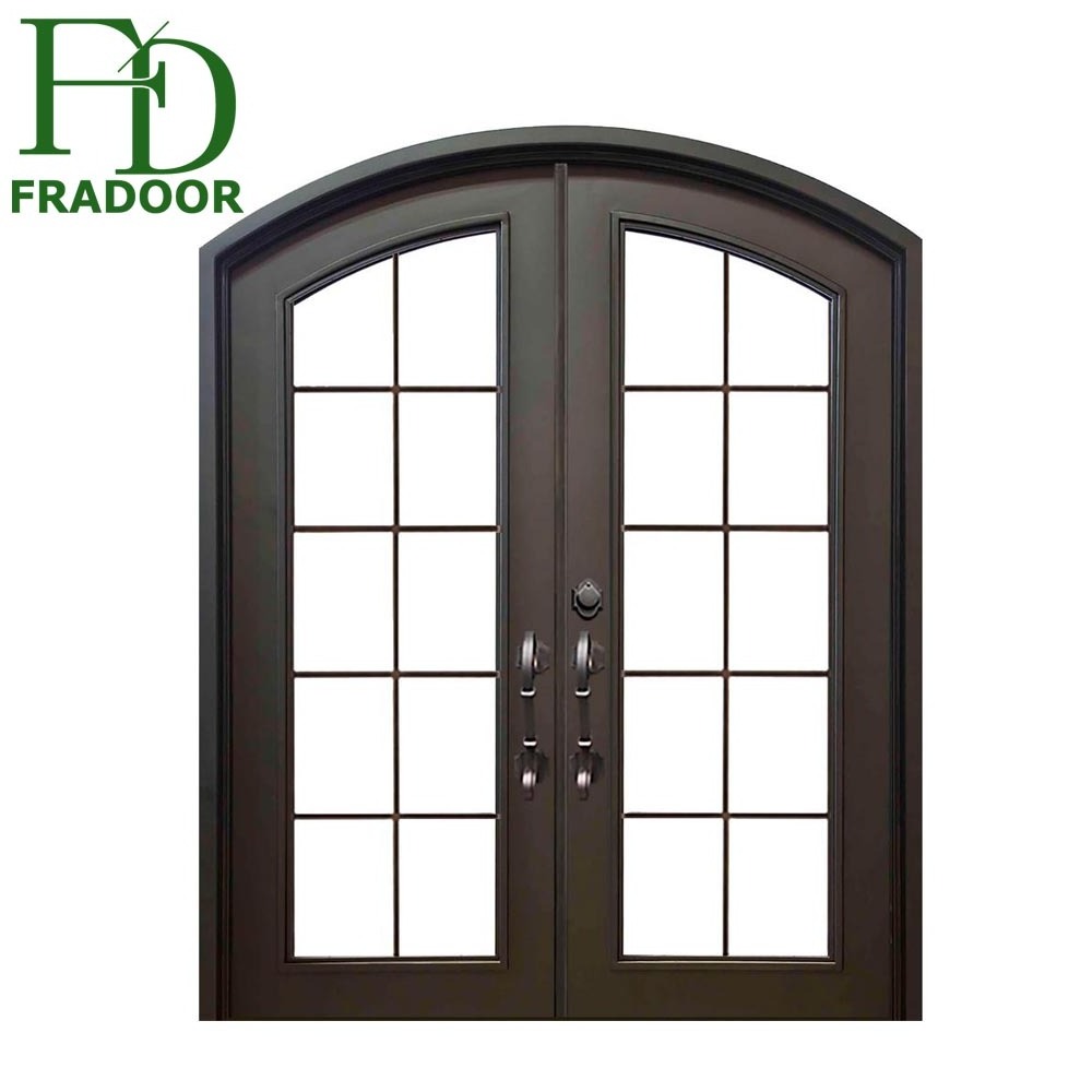 European Style Thermal Break Aluminum Arched Top Round Design Swing Windows