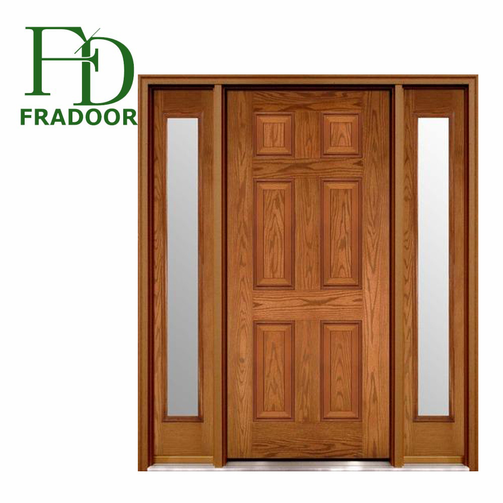 Latest Design Exterior Glass Insert Swing Solid Wood Door