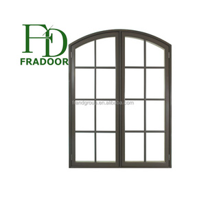 Modern House French French Style Glass Grills Aluminium Frame Arch Round Window