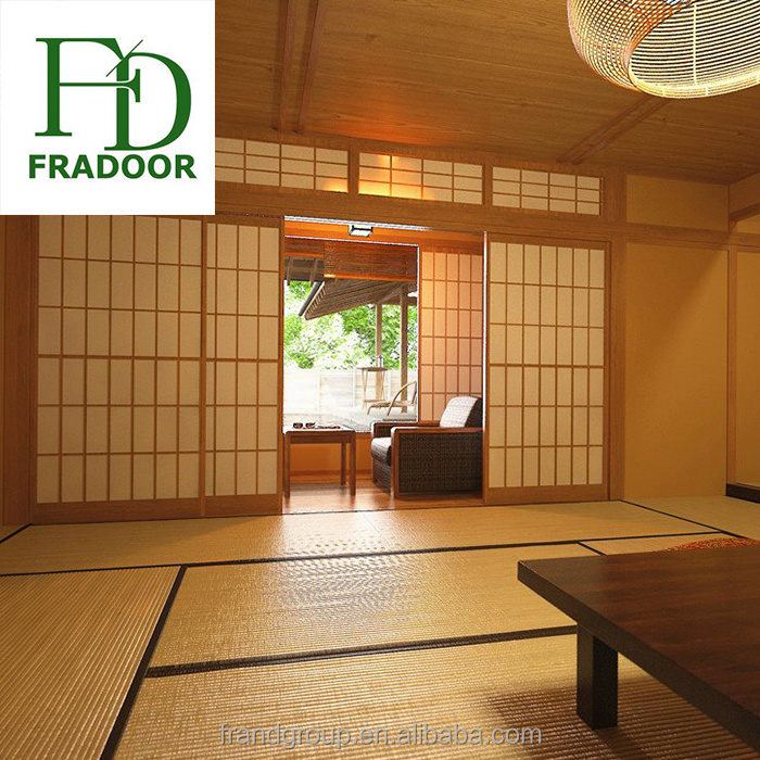 Japanese style shoji paper acrylic pine wood sliding door for living room house office